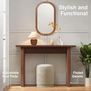 AVZEAR Mid Century Narrow Entryway Console Table, 43.3" Fluted Wood Couch Table Behind Sofa Long and Skinny for Living Room Hallway Entrance Foyer, Walnut by CozyNest Decor