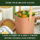 Bamboozle - 1 Gallon Compost Bin, Comes with Hemp-Based Filter, Sustainable Materials, Indoor Countertop Composter, Home & Garden Supplies, Terracotta by GreenHaven Gardens