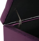 Christopher Knight Home Gloust Velvet Storage Ottoman, Upholstered Rectangular Storage Bench, Living Room Seating, Tufted BottonFoot Rest Stool for Home Office, Entryway and Bedroom, Purple by CozyNest Decor