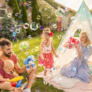 EagleStone 2 Bubble Guns Machine for Kids,8 Hole Light Up Bubble Maker with 4 Refill Solution and 10 Bubble Concentrate for Toddlers,Party Favors Birthday Fun Gifts for Girl Boy Outdoor Toy by TinyTreasures Baby Boutique