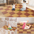 Skyweaver 36 Tiles Soft Non-Toxic Baby Play Mat for Floor EVA Foam Jigsaw Puzzle Play Mat, Interlocking Squares with 0.6inch for Babies, Toddlers & Kids Gym, Nursery, Playroom, Brown by TinyTreasures Baby Boutique