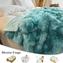 XeGe Tie Dye Plush Faux Fur Throw, Teal Soft 50x60 Shaggy Furry Blanket, Turquoise Fluffy Velvet Couch Throw, Comfy Ombre Fuzzy Lap Blanket for Bedroom Living Room Car Tie Dye Teal by CozyNest Decor
