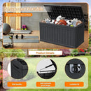260 Gallon Double-Wall Resin Deck Box - Lockable Waterproof Outdoor Storage Box, 1000lbs Capacity & Doubles as Seating for Patio Furniture - Garden Tools, Pool Accessories (Black) by CozyNest Decor