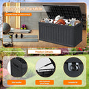 230 Gallon Double-Wall Resin Deck Box - Lockable Waterproof Outdoor Storage Box, 1000lbs Capacity & Doubles as Seating for Patio Furniture - Garden Tools, Pool Accessories (Black) by CozyNest Decor