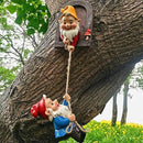 Climbing Gnomes Tree Faces Decor Outdoor for Yard, Adorable Gnome Elf Out Hugger Fairy Door Statue for Tree, Funny Garden Gnome Peeker Sculpture Yard Patio Art by CozyNest Decor