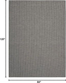 Nourison Positano Indoor-Outdoor Charcoal 7' x 10' Area Rug, Easy Cleaning, Non Shedding, Bed Room, Living Room, Dining Room, Backyard, Deck, Patio (7x10) by CozyNest Decor