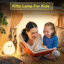 ZKLiLi cat Night Light, Cute Nursery Lights USB Rechargeable Cat Lamp Nightlight Birthday Christmas Gift with Warm White and 7-Color Breathing Modes for Kids Baby Children (USB Charging) by TinyTreasures Baby Boutique