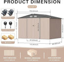8x10 FT Metal Storage Sheds Outdoor, Metal Yard Sheds Garden Shed Kit, Tool Shed with Lockable Door, Utility Sheds Buildings with Air Vent for Backyard Garden Patio Lawn by GreenHaven Gardens