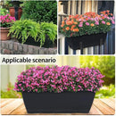 Window Box Planter, 10 Pack Plastic Vegetable Flower Planters Boxes 17 Inches Rectangular Flower Pots with Saucers for Indoor Outdoor Garden, Patio, Home Decor (Black) by GreenHaven Gardens