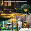 Solar Lanterns Outdoor Waterproof: 2 Pack Solar- Powered Metal Hanging Lights for Patio Garden Porch Yard - Weatherproof Auto On/Off Bright LED Decorations - Gardening Gifts for Women Mom by GreenHaven Gardens