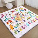Baby Play Mat - Thicken 50x50 Inch Soft Foam Crawling Mat for Playpen & Floor, Non-Slip Waterproof Playmats for Infants & Toddlers, Portable Foldable & Machine Washable, Dinosaur & Letters by TinyTreasures Baby Boutique