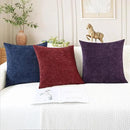 CaliTime Throw Pillow Covers Decorative 26 X 26 Inches Pack of 2 Cozy Chenille Cushion Cases for Couch Sofa Bed Living Room Home Plum Purple by CozyNest Decor