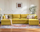 134.6" Oversized Modular Sectional Sofa, 6 Seater U Shaped Couch with Storage Ottoman with Reversible Chaise Deep Seat for Living Room, Apartment - Chenille Yellow by CozyNest Decor