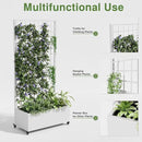 Casaphoria Metal Raised Garden Bed with Trellis and Wheels, 72"x35"x16" Planter Box for Climbing Plants, Vegetables & Vines, Features Drainage Holes and Privacy Screen (White-Square) by GreenHaven Gardens