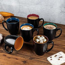 GBHOME 16oz Coffee Mugs Set of 6, Large Ceramic Coffee Mugs for Man, Woman, Dad, Mom, Modern Coffee Mugs Set with handle for Tea/Latte/Cappuccino/Milk/Cocoa. Dishwasher&Microwave Safe,Multi-Color by CozyNest Decor