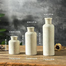 Ceramic Vases Set of 3, Whitewashed Neutral Flower Vases Home Decor, Pottery Rustic Farmhouse Decorative Vases Modern Decor for Table Mantel Entryway Bookshelf Living Room Kitchen Bedroom by CozyNest Decor