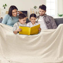 PHF 100% Cotton Waffle Blanket Oversized King 120"x120", Lightweight Breathable Extra Large 10'x10' Summer Blankets for Bed, Giant Big Luxury Aesthetic Woven Bedding for Home Decor, Undyed by CozyNest Decor