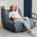 Bean Bag Chairs for Adults Giant Bean Bag Chair Memory Foam BeanBag Chair Big Bean Bag Sofa with Filler Faux Fur Fireside Beanbags Lazy Sofa for Living Room Bedroom Dorm Office (Bluegrey Plush) by CozyNest Decor