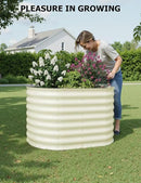 4x2x2 ft Raised Garden Bed,Galvanized Raised Planter Boxes Outdoor with Easy Assembly, Large Garden Bed for Vegetables, Fruits, Flower,Raised Garden Bed,Beige by GreenHaven Gardens