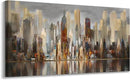 Framed Wall Art Large Cityscape New York Wall Decor Canvas Prints Abstract Brown City Theme Paintings Modern Canvas Wall Art for Living Room Bedroom Big Size 24x48 Framed by CozyNest Decor