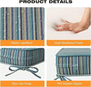 Sunbrella Square Corner Seat Cushions, 19" x 19" x 3", Set of 4, Indoor Outdoor Water Repellent Universal Chair Pads with Ties for Patio Furniture, Garden Dining Chairs, Swell Turquoise by GreenHaven Gardens