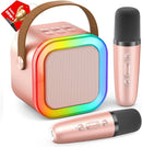 Mini Karaoke Machine for Kids Adults, Portable Bluetooth Speaker with 2 Wireless Karaoke Microphones,2025 TOP Birthday Gifts Toys for Girls 3, 4, 5, 6, 7, 8+Years Old Toddler Karaoke Player by TinyTreasures Baby Boutique