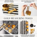 Gold Cooking Utensils with Measuring Cups and Spoons Set - 13-Piece Luxury Gold Kitchen Accessories Includes Metal Measuring Cups and Spoons for Baking, Cooking, and Elegant Kitchen Decor by CozyNest Decor