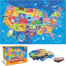 Jumbo Floor Puzzle for Kids,USA Map Puzzle Jigsaw Geography Puzzles,70 Piece US Map 50 States with Capitals,United States Puzzle for Ages 3-5,Preschool Learning Toys Gift for 4-8 Years Old by TinyTreasures Baby Boutique