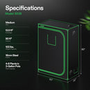 VIVOSUN S538 5x2 Grow Tent, 60"x32"x80" High Reflective Mylar with Observation Window and Floor Tray for Hydroponics Indoor Plant for VS2000/VSF4300 by GreenHaven Gardens
