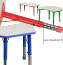 Flash Furniture Wren Adjustable Classroom Activity Table for School and Home, Plastic Activity Table for Kids, 23.625" W x 47.25" L, Gray/Blue by CozyNest Decor