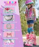 Unicorn Doll Kids Toddler Roller Skates for Girls,WESKIFAN Quad Skating Shoes with Shiny Light up Wheels&Adjustable Sizes Beginners rollerskates for Birthday Xmas Gifts,Patines para Niñas Niños by TinyTreasures Baby Boutique