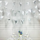 Silver Party Decorations Metallic Fabric Triangle Pennant Banner Silver Flag Bunting Garland for Graduation Birthday Wedding Bridal Shower Anniversary Engagement Bachelorette Party Decoration Supplies by GreenHaven Gardens