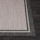 CAMILSON Indoor Outdoor Rug, 8x10 Bordered Gray Modern Area Rugs for Indoor and Outdoor Patios, Kitchen and Hallway Mats, Washable Porch Deck Outside Carpet (Bordered Grey, 8 x 10) by GreenHaven Gardens