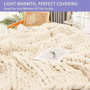 Bigacogo Chunky Knit Throw Blanket for Couch, 51x63 inches, 100% Hand Knitted with Thick Jumbo Chenille Yarn, Cozy Soft Large Rope Knot Cable Crochet Blankets for Sofa Bed Living Room, Beige by CozyNest Decor