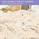 Bigacogo Chunky Knit Throw Blanket for Couch, 80x90 inches, 100% Hand Knitted with Thick Jumbo Chenille Yarn, Cozy Soft Large Rope Knot Cable Crochet Blankets for Sofa Bed Living Room, Beige by CozyNest Decor