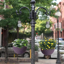 Hanging Planters for Outdoor Plants,2 Pack Coffee Artificial Rattan Solar Hanging Baskets with Drainage Holes & Removable Tray,Hanging Flower Pots Gardening Gifts for Women/Mothers by CozyNest Decor