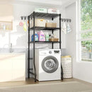 Ulif U8 Medium Laundry Room Storage Organizer, Over the Washer and Dryer Storage Shelves for Laundry Organization, 32.3”W x 17.3”D x 76.2”H, Suit Washing Machine Width within 29.9”, Hold 304 lb, Black by CozyNest Decor