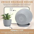 Plant Pots 10/9/8/7.5/7 inch Flower Pots with Multi Mesh Drainage Holes, Planters for Indoor Outdoor Garden Plants and Flowers. (Gray) by GreenHaven Gardens