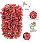 Bougainvillea Artificial Flowers Plants for Outdoors Outside Fall Autumn Decoration, 2 pcs Faux Silk Long Trailing Vines UV Resistant Look Real Red Fake Flowers for Front Door Porch Planter Urn Patio by CozyNest Decor