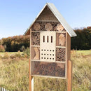 antiai Extra Large Wooden Insect House with Stakes,Wood Mason Bee Butterfly House,Insect Hotel,an Outdoor Bamboo Habitat for Ladybugs Live,Bee Box,Butterfly Habitat for Garden and Yard,30" H x15 W by GreenHaven Gardens