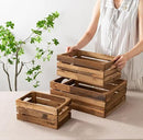 Set of 3 Nesting Wooden Crates, Rustic Wooden Storage Container Boxes with Cutout Handles, Decorative Farmhouse Wood Baskets for Display (Natural) by CozyNest Decor