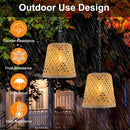 pearlstar Solar Hanging Lanterns Outdoor Gazebo Lights Rattan Woven Chandelier Solar Lamp Waterproof Outside for Porch Garden Patio Yard Farmhouse Decoration, 2Pack by GreenHaven Gardens