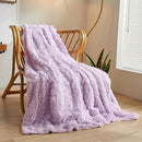 XeGe Luxury Faux Fur Bed Blanket, Soft 60x90 Lavender Fluffy Throw, Shaggy Plush Decorative Couch Blanket, Cute Furry Fuzzy Throw for Bed Bedroom Living Room Light Purple, 60x90 by CozyNest Decor
