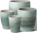 Emissary Bullet 18 in. Coastal Splash Ceramic Round Planter (18 in. L x 18 in. W x 21 in. H) with Drainage Hole by CozyNest Decor