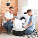 TheWarmHome Storage Basket for Gifts Empty - Large Cubes 3 Pack 15.8x11.8x11.8 inch Storage Bins for Organizing Book Cloth Bathroom Toy (White & Black) by TinyTreasures Baby Boutique