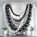 Black White and Gold Linking Balloons, 90PCS Black Gold and White Balloon Arch, Metallic Silver Quick Linked Connecting Balloon for Wedding Birthday Baby Shower Graduation New Year Party Decorations by CozyNest Decor