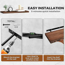 Floating Wall Shelves - 16"x6.8"x1.2" Sturdy Rustic Brown Solid Wood Shelves for Storage and Décor, Easy Installation for Living Room, Bedroom, and Kitchen - 2 Pack by CozyNest Decor