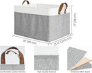 StorageWorks Storage Bins, Fabric Storage Bins for Shelves, Extra Large Storage Baskets with Metal Frame, Closet Baskets and Bins with Handles, Jumbo, Gray and White, 2-Pack by CozyNest Decor