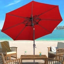 9ft Outdoor Patio Umbrella - 2 Tiers Table Umbrella Waterprool UV Protection, Sombrillas de Patio with Push Button Tilt&Crank, Sun Umbrella for Pool, Porch, Garden, Backyard(Red) by GreenHaven Gardens
