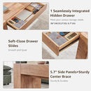 OKD 48" Modern Farmhouse Coffee Table, Wooden Living Room Table with Hidden Storage Drawer, Rustic Rectangular Center Tables w/Wood Thick Design for Living Room, Office, Light Knotty Wood by CozyNest Decor